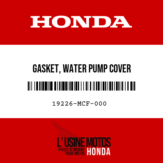 image de 19226-MCF-000 GASKET, WATER PUMP COVER