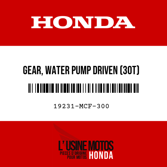 image de 19231-MCF-300 GEAR, WATER PUMP DRIVEN (30T)