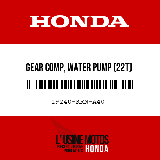 image de 19240-KRN-A40 GEAR COMP, WATER PUMP (22T)