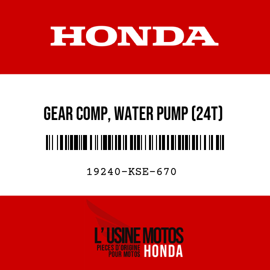 image de 19240-KSE-670 GEAR COMP, WATER PUMP (24T)