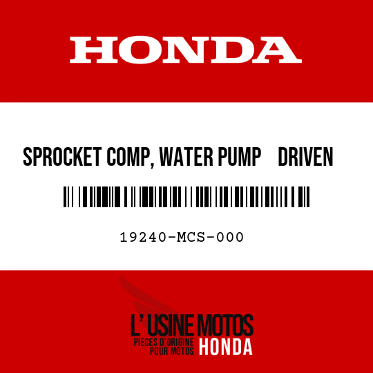image de 19240-MCS-000 SPROCKET COMP, WATER PUMP    DRIVEN (20T)