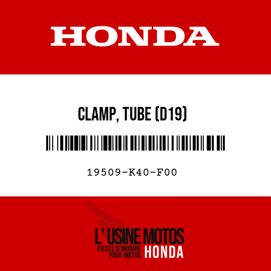 image de 19509-K40-F00 CLAMP, TUBE (D19)