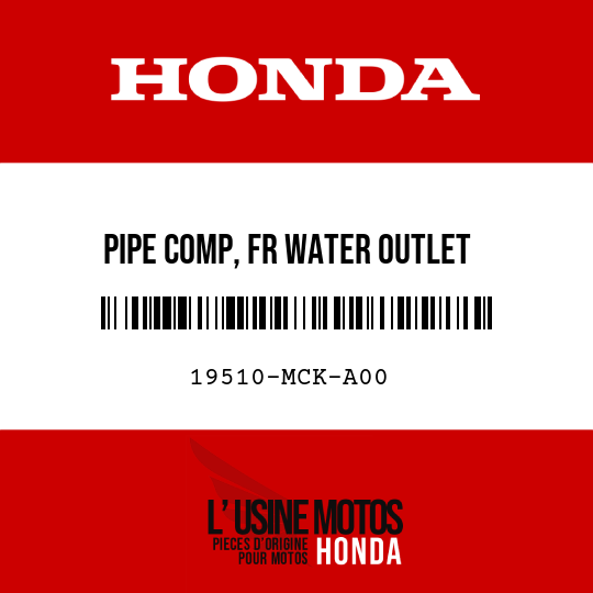 image de 19510-MCK-A00 PIPE COMP, FR WATER OUTLET