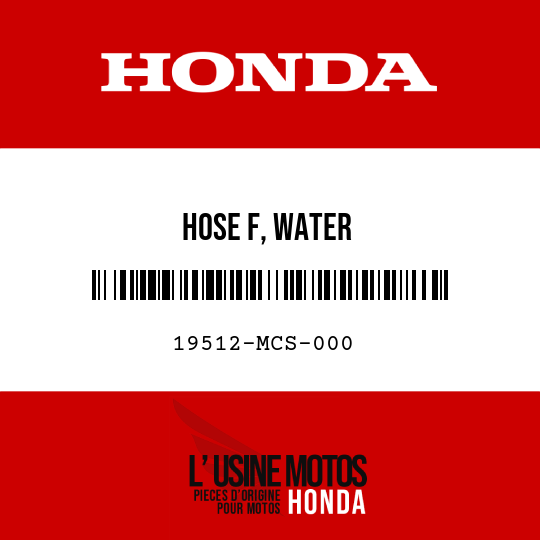 image de 19512-MCS-000 HOSE F, WATER