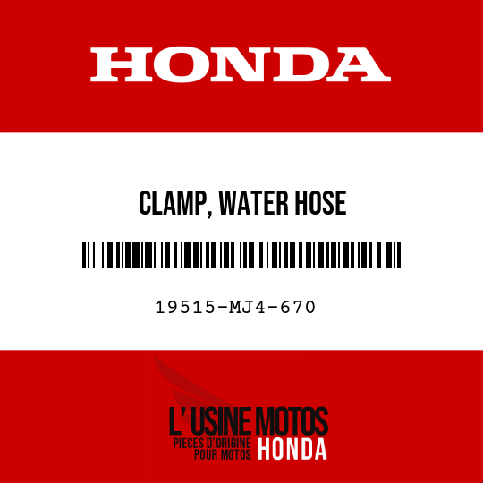 image de 19515-MJ4-670 CLAMP, WATER HOSE