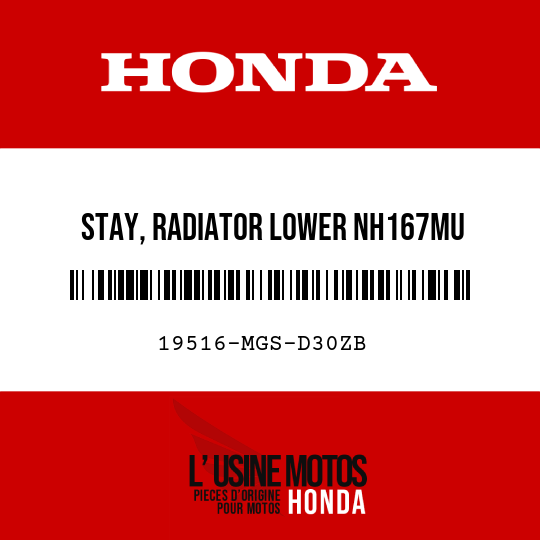 image de 19516-MGS-D30ZB STAY, RADIATOR LOWER NH167MU (NH167MU IRON NAIL SILVER METALLIC-U)