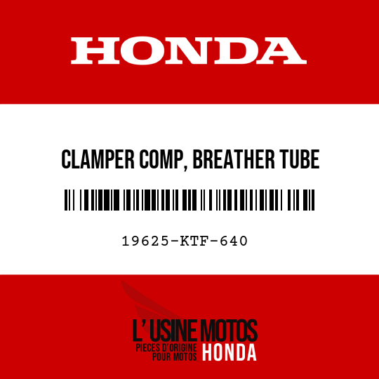 image de 19625-KTF-640 CLAMPER COMP, BREATHER TUBE