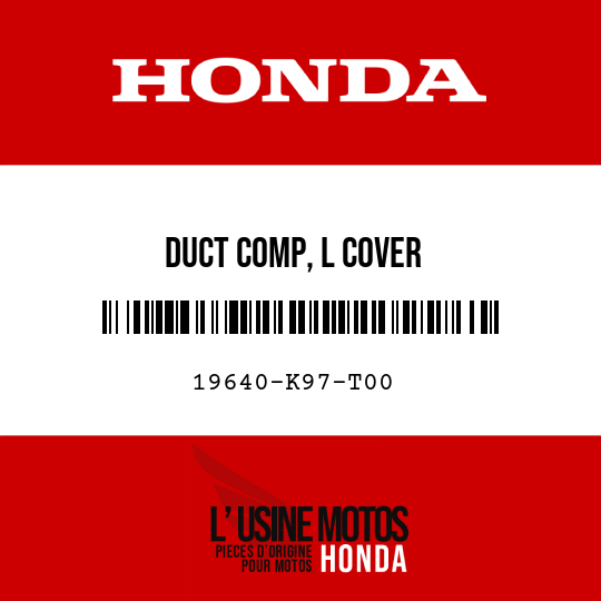 image de 19640-K97-T00 DUCT COMP, L COVER