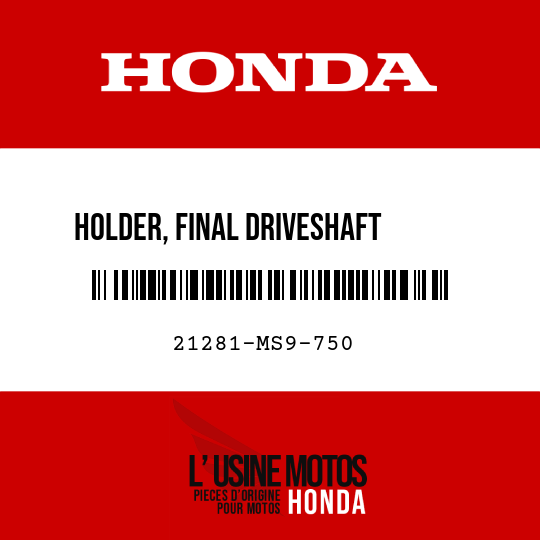 image de 21281-MS9-750 HOLDER, FINAL DRIVESHAFT      BEARING
