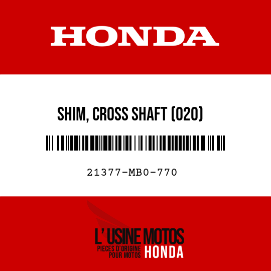 image de 21377-MB0-770 SHIM, CROSS SHAFT (020)