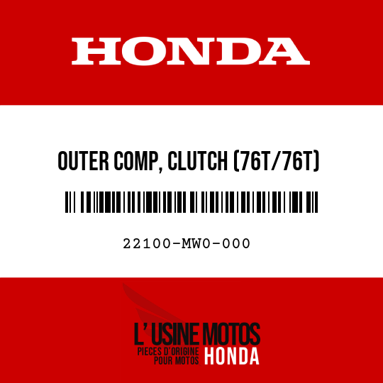 image de 22100-MW0-000 OUTER COMP, CLUTCH (76T/76T)