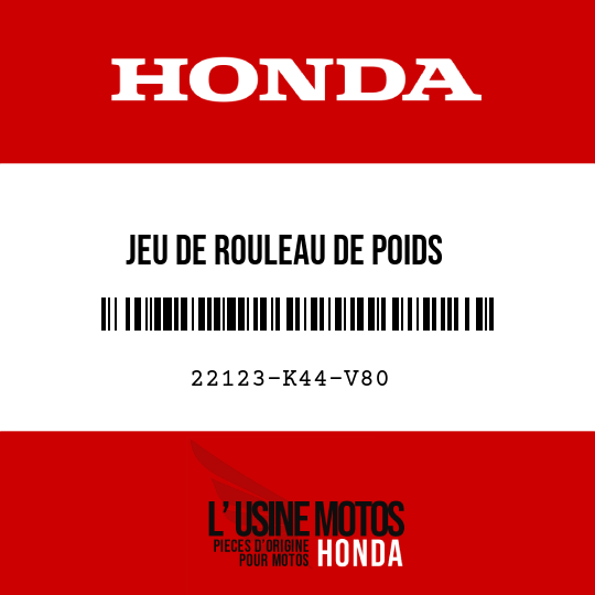 image de 22123-K44-V80 JEU DE ROULEAU DE POIDS