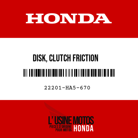image de 22201-HA5-670 DISK, CLUTCH FRICTION