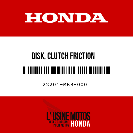 image de 22201-MBB-000 DISK, CLUTCH FRICTION