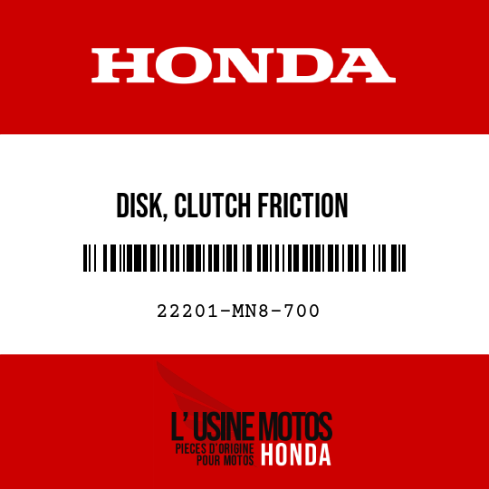 image de 22201-MN8-700 DISK, CLUTCH FRICTION