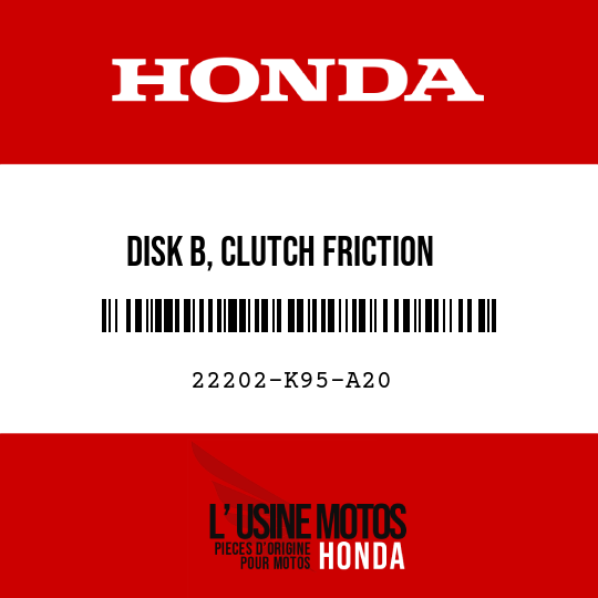 image de 22202-K95-A20 DISK B, CLUTCH FRICTION