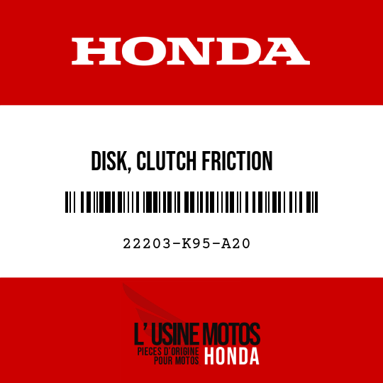 image de 22203-K95-A20 DISK, CLUTCH FRICTION