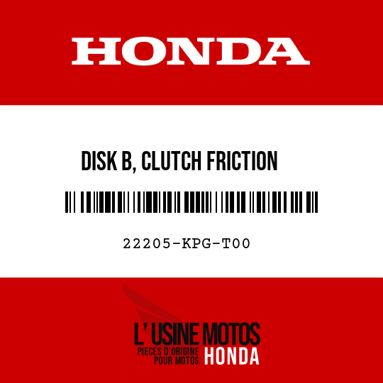 image de 22205-KPG-T00 DISK B, CLUTCH FRICTION