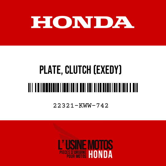 image de 22321-KWW-742 PLATE, CLUTCH (EXEDY)