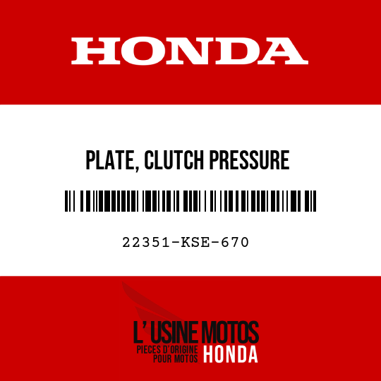 image de 22351-KSE-670 PLATE, CLUTCH PRESSURE
