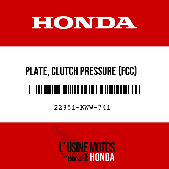 image de 22351-KWW-741 PLATE, CLUTCH PRESSURE (FCC)