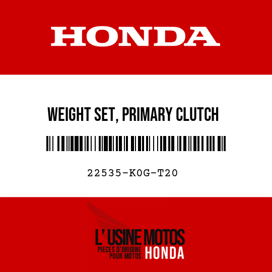 image de 22535-K0G-T20 WEIGHT SET, PRIMARY CLUTCH