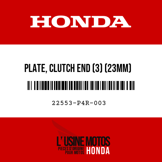 image de 22553-P4R-003 PLATE, CLUTCH END (3) (23MM)