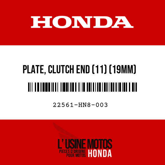 image de 22561-HN8-003 PLATE, CLUTCH END (11) (19MM)