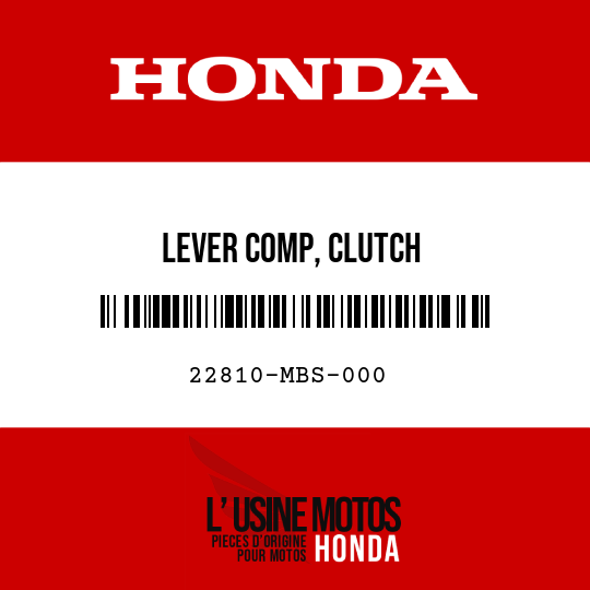 image de 22810-MBS-000 LEVER COMP, CLUTCH