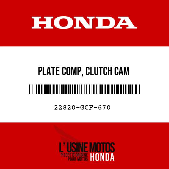 image de 22820-GCF-670 PLATE COMP, CLUTCH CAM