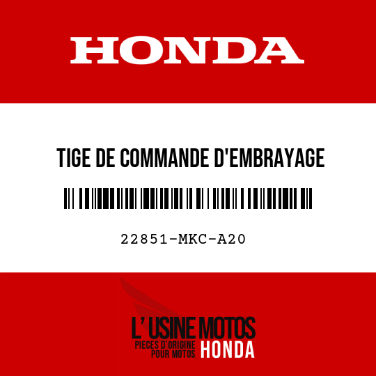 image de 22851-MKC-A20 TIGE DE COMMANDE D'EMBRAYAGE