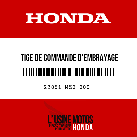 image de 22851-MZ0-000 TIGE DE COMMANDE D'EMBRAYAGE