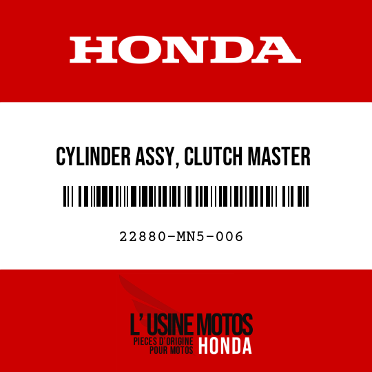 image de 22880-MN5-006 CYLINDER ASSY, CLUTCH MASTER (NISSIN)
