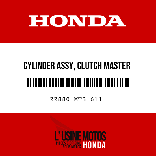 image de 22880-MT3-611 CYLINDER ASSY, CLUTCH MASTER (NISSIN)