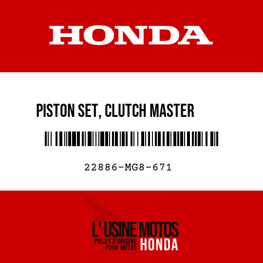 image de 22886-MG8-671 PISTON SET, CLUTCH MASTER     CYLINDER