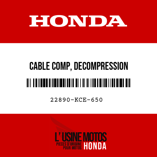 image de 22890-KCE-650 CABLE COMP, DECOMPRESSION