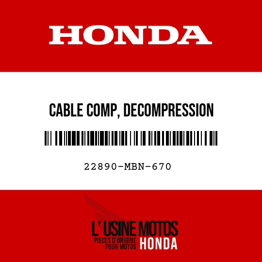 image de 22890-MBN-670 CABLE COMP, DECOMPRESSION