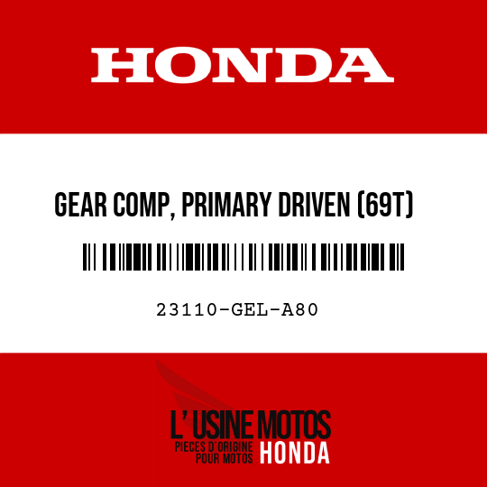 image de 23110-GEL-A80 GEAR COMP, PRIMARY DRIVEN (69T)