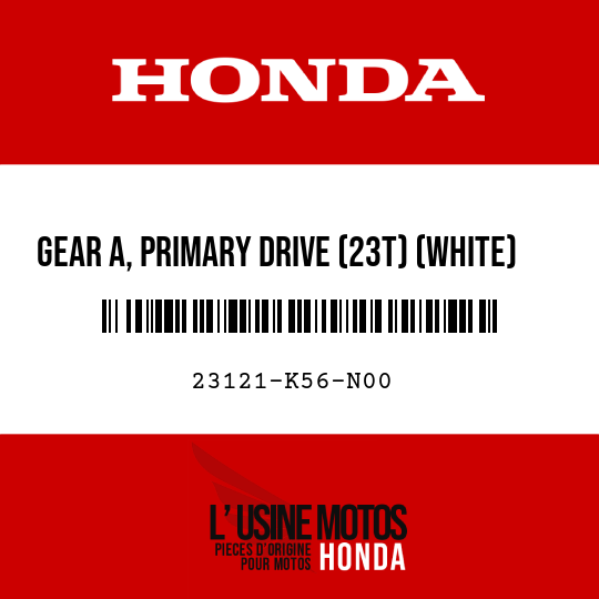 image de 23121-K56-N00 GEAR A, PRIMARY DRIVE (23T) (WHITE)