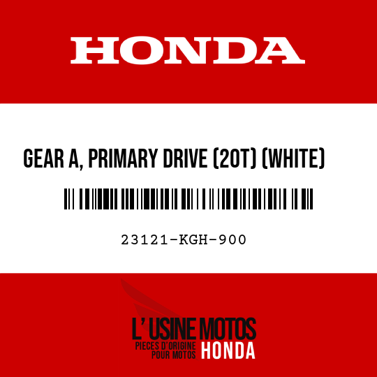 image de 23121-KGH-900 GEAR A, PRIMARY DRIVE (20T) (WHITE)