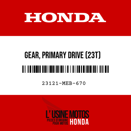 image de 23121-MEB-670 GEAR, PRIMARY DRIVE (23T)