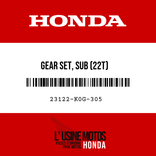 image de 23122-K0G-305 GEAR SET, SUB (22T)