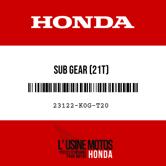 image de 23122-K0G-T20 SUB GEAR (21T)