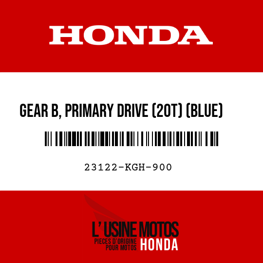 image de 23122-KGH-900 GEAR B, PRIMARY DRIVE (20T) (BLUE)