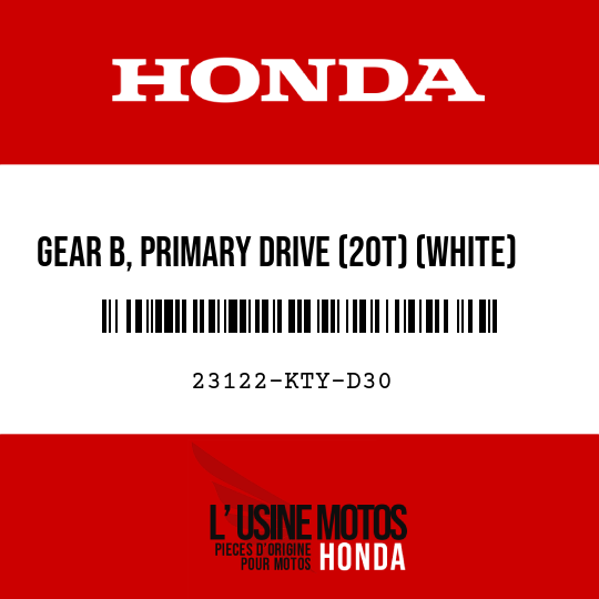 image de 23122-KTY-D30 GEAR B, PRIMARY DRIVE (20T) (WHITE)