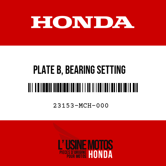 image de 23153-MCH-000 PLATE B, BEARING SETTING