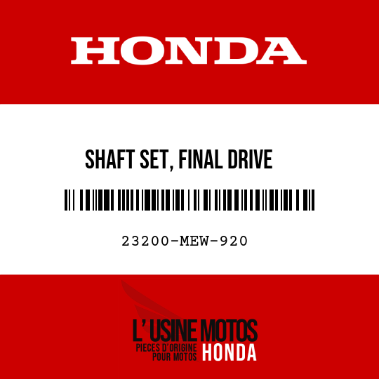 image de 23200-MEW-920 SHAFT SET, FINAL DRIVE