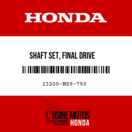 image de 23200-MS9-750 SHAFT SET, FINAL DRIVE