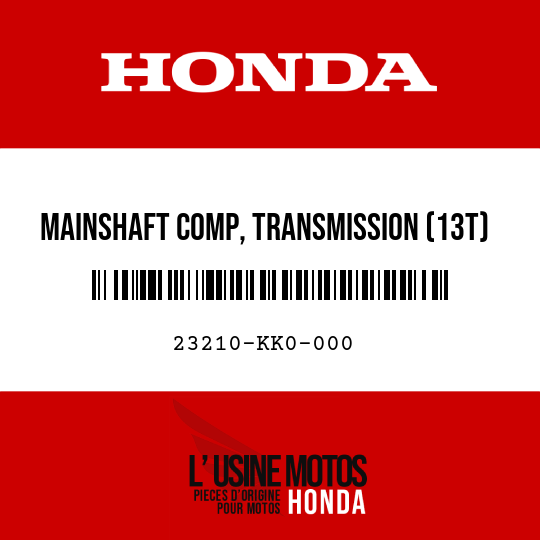image de 23210-KK0-000 MAINSHAFT COMP, TRANSMISSION (13T)