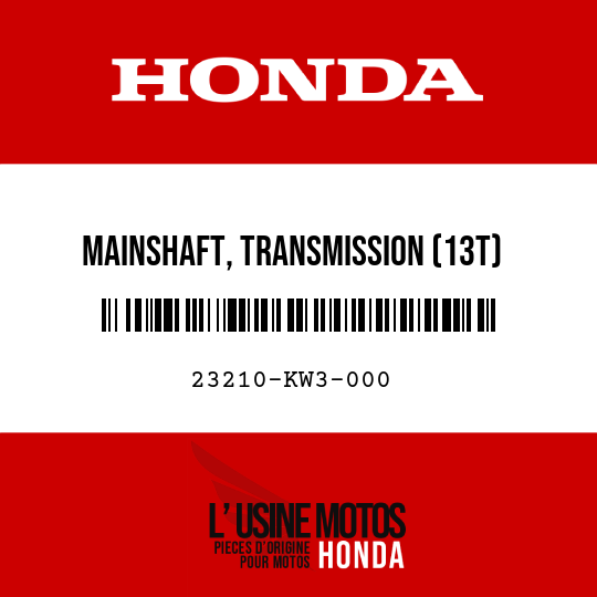 image de 23210-KW3-000 MAINSHAFT, TRANSMISSION (13T)